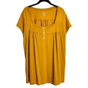 Mossimo Mustard Yellow Button-Front Babydoll Tunic – XXL